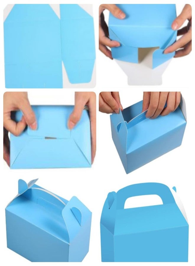 كوبو صندوق هدايا حفلات كوبو، 24 قطعة، صناديق كرتونية ذات شكل مثلث ومقابض، صناديق هدايا للحفلات، مناسبة للهالوين، الكريسماس، عيد الشكر، هدايا للأطفال، حفلات أعياد الميلاد، حفلات الزفاف (أزرق) - Image 5